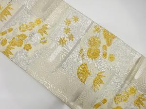 菊桐に宝尽くし模様織り出し　袋帯